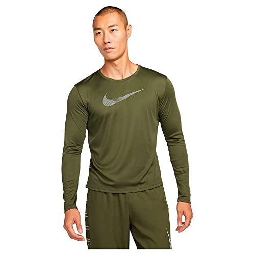 T-shirt à manches longues DRI-FIT UV Run Division vert pour courir en ville