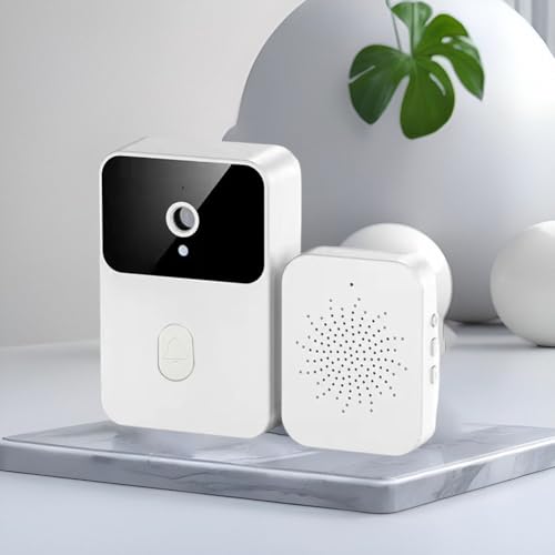 KEMENT Timbre de video inteligente, cámara de seguridad inalámbrica para visión nocturna, intercomunicador de audio bidireccional, cambiador de voz, sistema de monitor doméstico