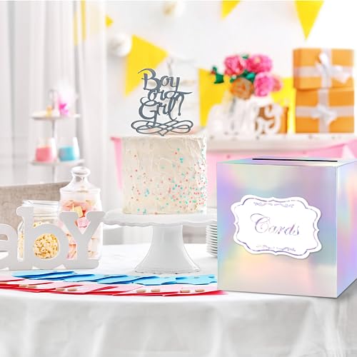 Caja de tarjetas láser WNINK de boda iridiscente para sobres y regalos en eventos 6