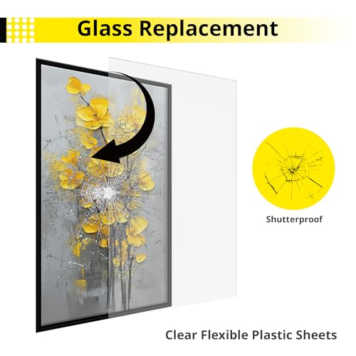 Image of 6-Pack Crystal Clear PET Plastic Sheet - Thick & Flexible - Clear Plastic Sheets for Crafts, Poster Protection, DIY Projects - Transparent Plastic Sheet in 52 inchx24 inchx0.03 inch