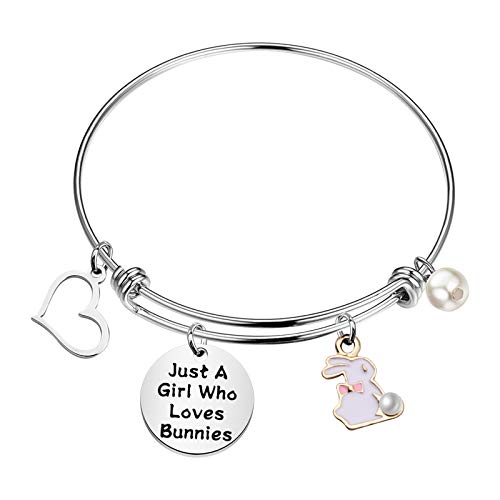 FAADBUK Funny Bunnies Bracelet Animal Lover Gift Just A Who Loves Bunnies Jewelry Bracelet Bunnies Lover Gift Bunnies Jewelry (Bunnies Br-S)