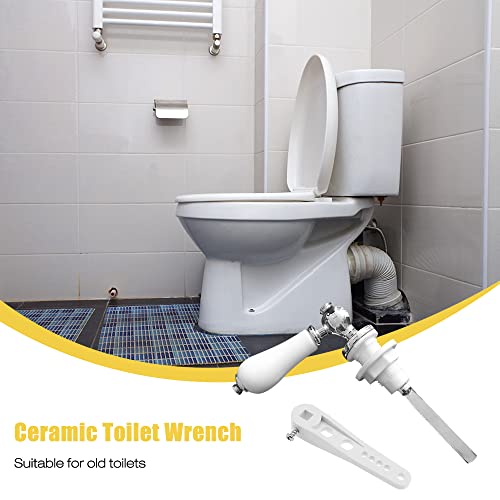 Ceramic Toilet Flush Handle/Cistern Lever, Silver - Image 4
