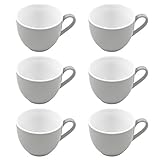 Maße: 80 ml, Ø 6 x 5 cm Flirt by R&B 576900 Doppio Espresso-Obere/Espressotasse 80 ml, Porzellan, grau (6er Pack)