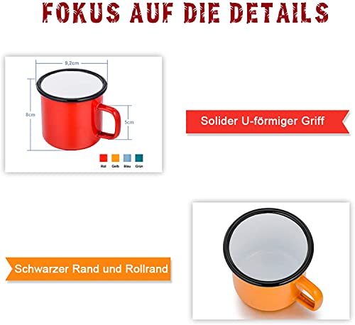 Emaille Tasse Teamfar 4er-Set Mehrweg für Getränke und Anwendungen