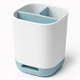 Porta Escova de Dentes com Divisórias Desmontável – Ventilado, Fácil de Limpar, Ideal para Escova Elétrica e Pasta – Organizador de Banheiro Compacto. (Azul)