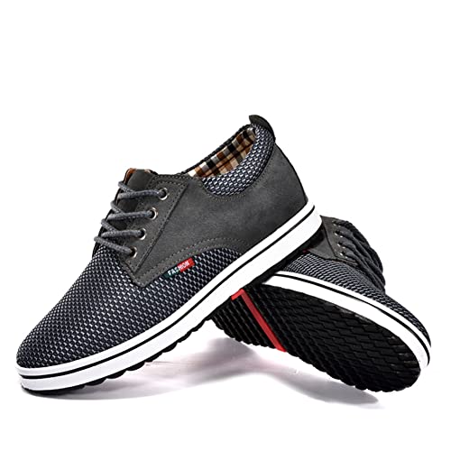 Mnplciea Zapatos de Ascensor para Hombre - Informales de Moda Con Tacón Oculto de 6 cm para el Tiempo Libre y Aumentar la Altura