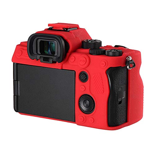 Funda protectora de silicona para cámara Sony A7IV roja miniatura 6