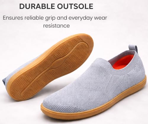 Image of Kraasa Men's Casual Slip-On Loafers | Soft Knitted Upper Breathable Flex Upper | Lightweight Comfort Shoes | TPR Sole