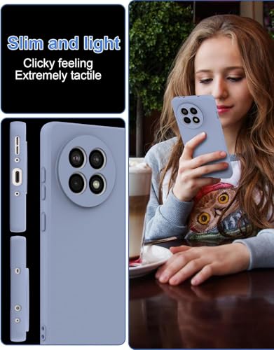 Image of DIZORO Compatible with OnePlus 13R 5G Back Cover with Upgraded Square Edges for Camera Protection Shockproof Flexible Matte Liquid Silicone Mobile Phone Case (OG Lavender Grey)