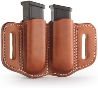 1791 Gunleather 2.2 Mag Holster - Double Mag Pouch for Double Stack Mags, OWB Magazine Pouch for Belts - Classic Brown, Stealth Black, Black & Brown and Signature Brown