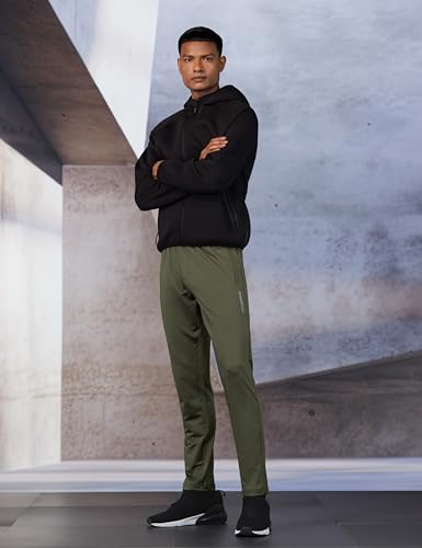 Image of Van Heusen Men's Regular Fit Mid Rise Active Sports Swift Dry Trackpants - 4 Way Stretch, Lightweight