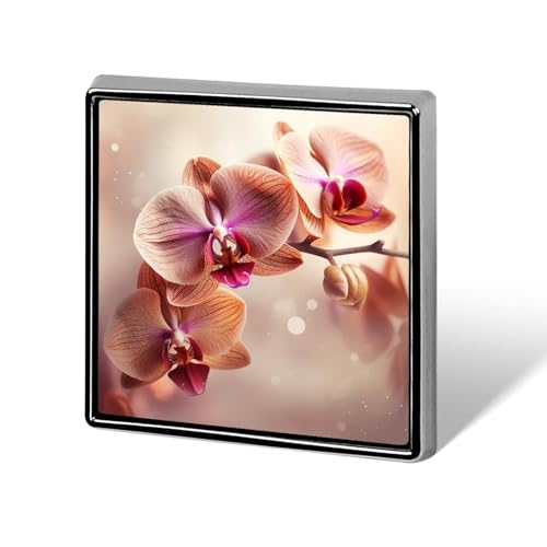 Orchid on Background Brooches And Pins for Women Men Funny Hat Br...