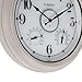 CLXEAST 18 Inch Illuminated Outdoor Clock with AI Smart Sensor, Large Farmhouse Wall Clock with Temperature & Humidity,Weathered White Finish,Unique House Warming Gifts
