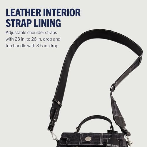 Image of True Religion Women's Shoulder Bag Purse, Jean Pocket Mini Flap Crossbody Handbag with Adjustable Strap