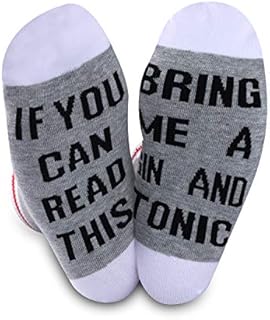 JTOUK Novelty Socks for Men Women If You Can Read This Bring Me A G&T