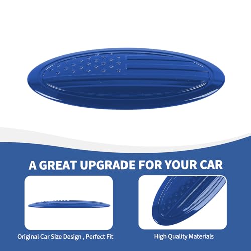 Image of RAZPOY for Bronco Emblem Cover, 5.31inch Rear Tailgate Overlay Badge Emblem Cover Trim Fit for 2021-2024 Ford Bronco & Bronco Sport, USA Flag Blue