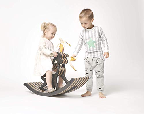 Sweety Toys 11193 Schaukelpferd Holz AFFE Alma Dunkelbraun- hochwertiges Designer Schaukelpferd – Bild 3