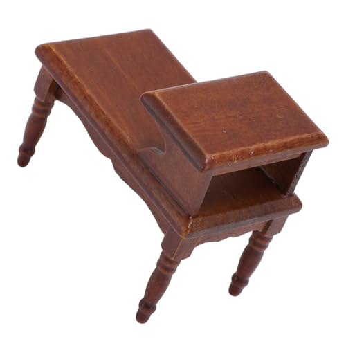 Table basse miniature 1:12 maison de poupée bois double couche - 2