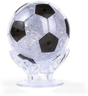 Coolplay 3D Crystal Puzzle for Children, Soccer Puzzle Ball Light-up for Adult Black and Transparent - 76 Pieces