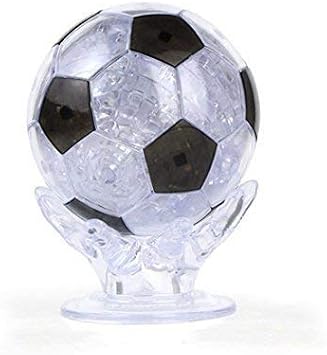 Coolplay 3D Crystal Puzzle for Children, Soccer Puzzle Ball for Adult Black and Transparent - 76 Pieces