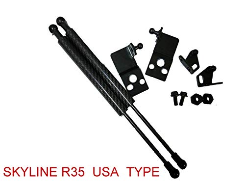 Gazoz Performance Carbon Strut Gas Lift Hood Shock Damper Kit For Nissan Gt-R Gtr R35 Skyline Usa Type #TOP2