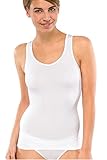 Cuello en Schiesser Tank Top Camiseta Interior, Blanco (Weiss 100), L para Mujer