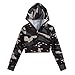 Produktbild Yuwegr Kapuzenpullover Damen Hoodie Sweatshirt Camouflage Kurz Kapuzenpulli Streetwear Frauen Langarm Pullover Tshirt mit Reißverschluss (EU-34/CN-M, Camouflage)