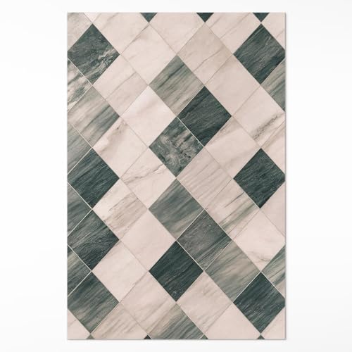 Tapis vinyle 60x90 cm rectangulaire motif mosaïque de pierre résistant Floorart - 2