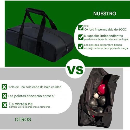 Portabolas de bocce impermeable con divisores para entrenamiento 5