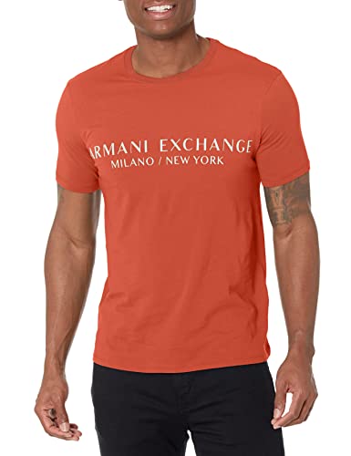 A|X ARMANI EXCHANGE Men s Short Sleeve Milan New York Logo Crew Neck T-Shirt, Rooibos Tea, X-Small