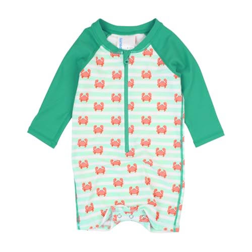 Image of RUGGEDBUTTS Baby/Toddler Boy Swimsuit, One Piece Zipper Rash Guard Sunsuit with UPF 50+ Sun Protection