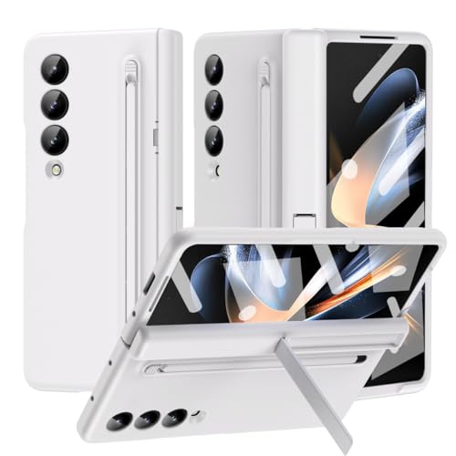 Étui pour Galaxy Z Fold 3 avec stylet et protection d'écran intégrée blanc