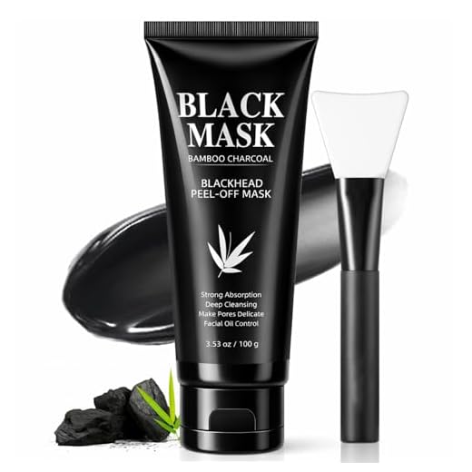Nozerix Blackhead Remover Mask, Charcoal Peel Off Face Mask, Blackhead Removal, Deep Cleansing, Controls Oil, Targets Face and Nose, Ideal for All Skin Types, with Brush, Extractor Tool,100g