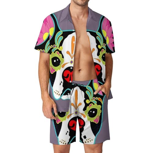 Ensemble de plage homme hawaiien chien coloré S contre la transpiration et le manque de style