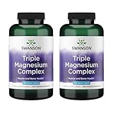 Swanson Triple Magnesium Complex - Mineral Supplement - Natural Support - Featuring Citrate, Oxide & Aspartate - (300 Capsules, 400mg Each, 2 Pack)