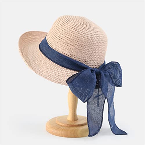Chapeau de plage anti-soleil pour femme canotier élégant à bord large contre les rayons d'été