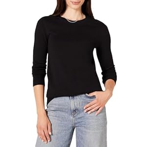 Amazon Essentials Women’s 100% Cotton Crewneck Sweater (Available in Plus Size)