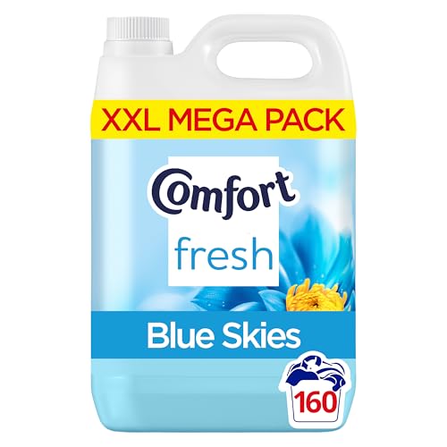 Comfort Fresh Blue Skies Fabric Conditioner Softener with Motion-Activated Fragrance Technology 100 Days of Freshness 160 washes (4.8 L)