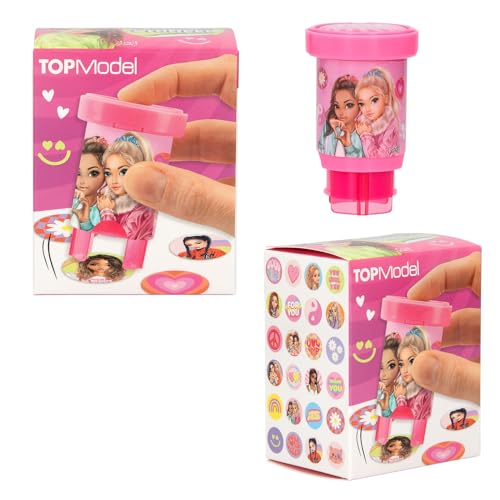Depesche 13348 TOPModel Sticker Stamper   Juego de pegatinas para estampar pegatinas de maquetas, incl. sello y 160 pegatinas