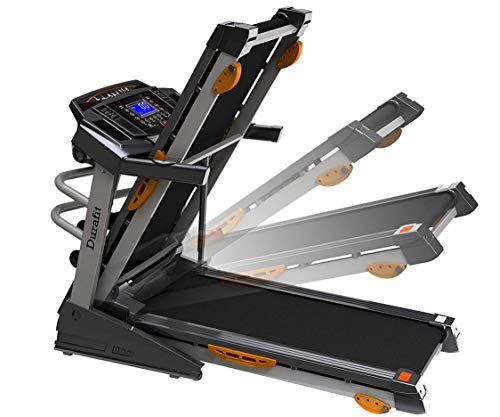 Image of Durafit Strong Multifunction | 4 HP Peak DC Motorized Treadmill | Manual Incline | Home Cardio| Max Speed 14 Km /Hr | Max User Weight 120 Kg | Free Installation Assistance | LCD Display