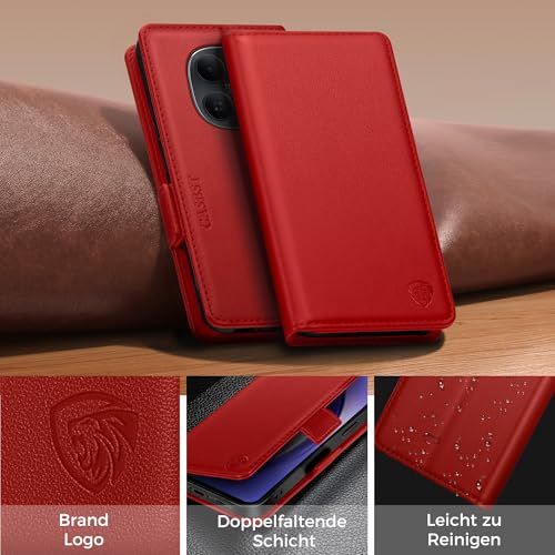 Étui antichoc Redmi Note 15 5G anti-rayures cuir rouge