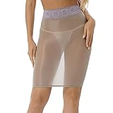 Damen Spitze Patchwork High Taillenumfang Figurbetonter Bleistiftrock Halb durchsichtige Röcke