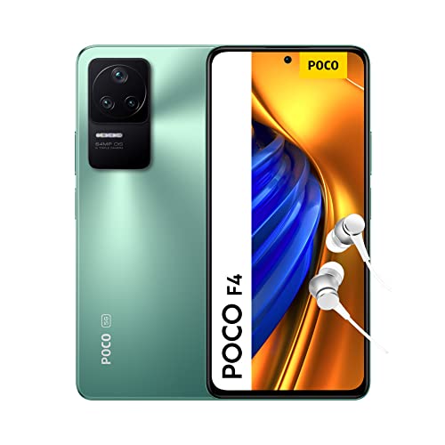 Poco F4 5G - 8+256GB スマートフォン、6.67 インチ 120Hz AMOLED スクリーン、Snapdragon 870、64MP カメラ、4500mAh、67W ターボ充電、Nebula Green (ES バージョン + 3 年保証)、Alexa ハンズフリー付き