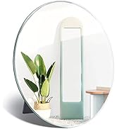 Calenzana Frameless Oval Mirror for Desk Table Top Beveled Makeup Vanity Mirrors, 10.6x13 inch