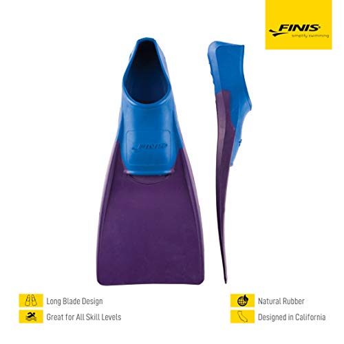 FINIS Long Floating Fins , Blue/Purple, XXXXS (Jr 6-8)