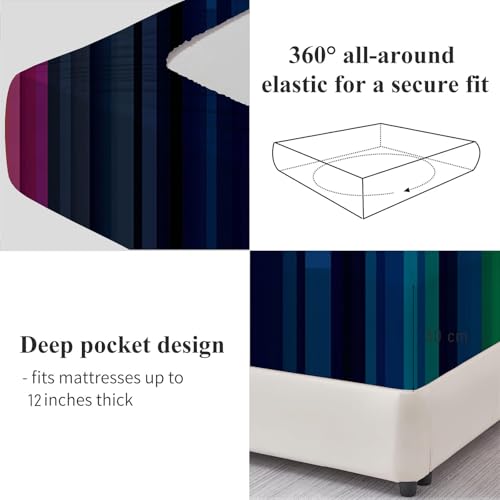 Drap housse arc-en-ciel antidérapant pour grand matelas épais