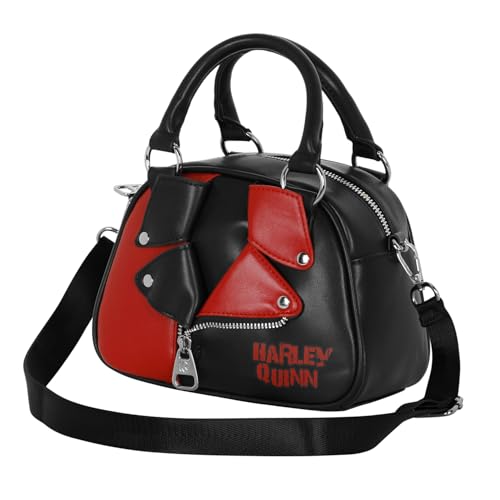 Rivestimento interno Harley Quinn Jacket-Borsa Bowling Fashion, Nero, 22 x 16 cm