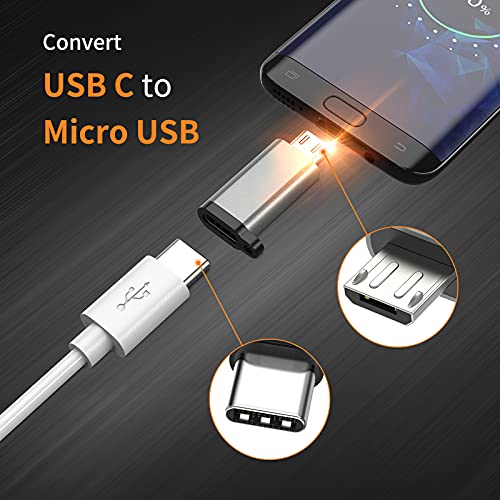 Usb-C To Micro Usb Adapter, 3-Pack Usb Type C Female To Micro Usb Male Converter Usb C To Micro B 2.0 Charge & Data Sync Compatible With Samsung Galaxy S7 S6 J7 Note 5 Kindle Ps4 And More -Grey #TOP2