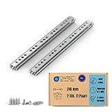 ONTEC Schubladenschienen 310mm 2 Stück - 17mm Nut Schubladenauszug inkl. Schrauben Extra Stabil Schubladen Schienensystem 12kg Traglast Auszugschienen - Schubladenführungen - Leichte Montage