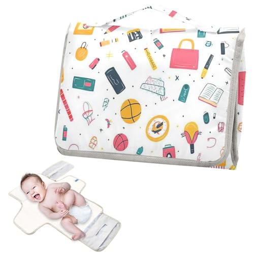 Cambiadores reutilizables con bolsillo de pañuelos, para la escuela, dibujos animados, cambiador colorido para cambiar la mesa para niñas y niños cambiadores de pa?ales para bebés